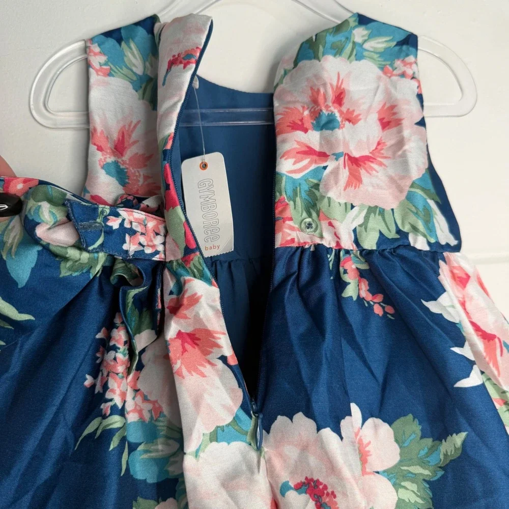 NEW Gymboree 18-24 Months Floral Dress‎ Formal Wedding Derby Spring Blue